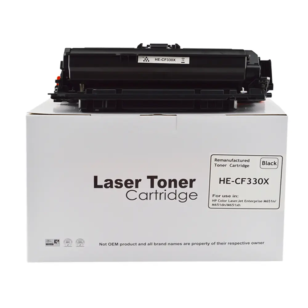Reman HP M651 CF330X Hi Yield Black Toner also for 654X