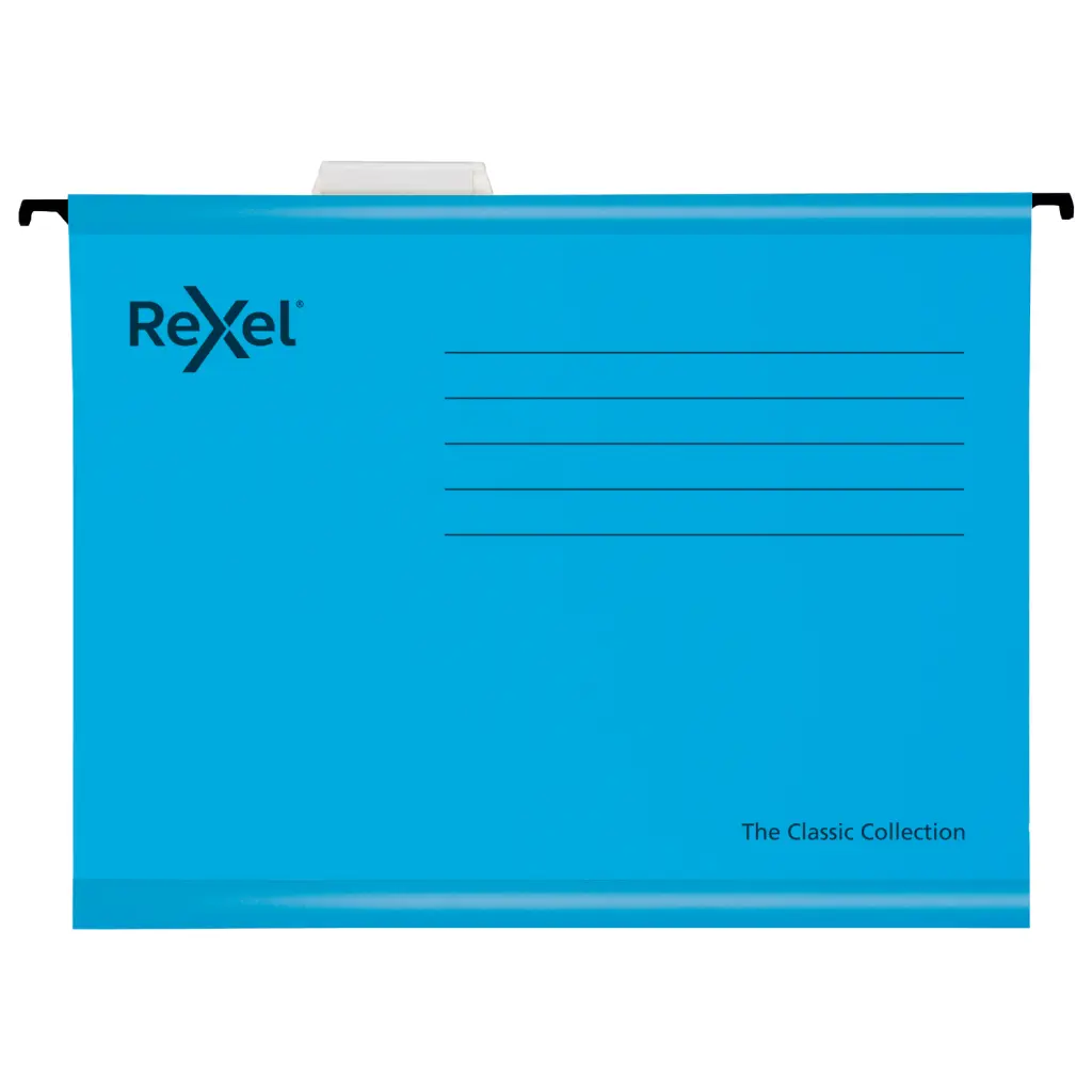 Rexel Classic Foolscap Reinforced Suspension File 390mm Blue (25)