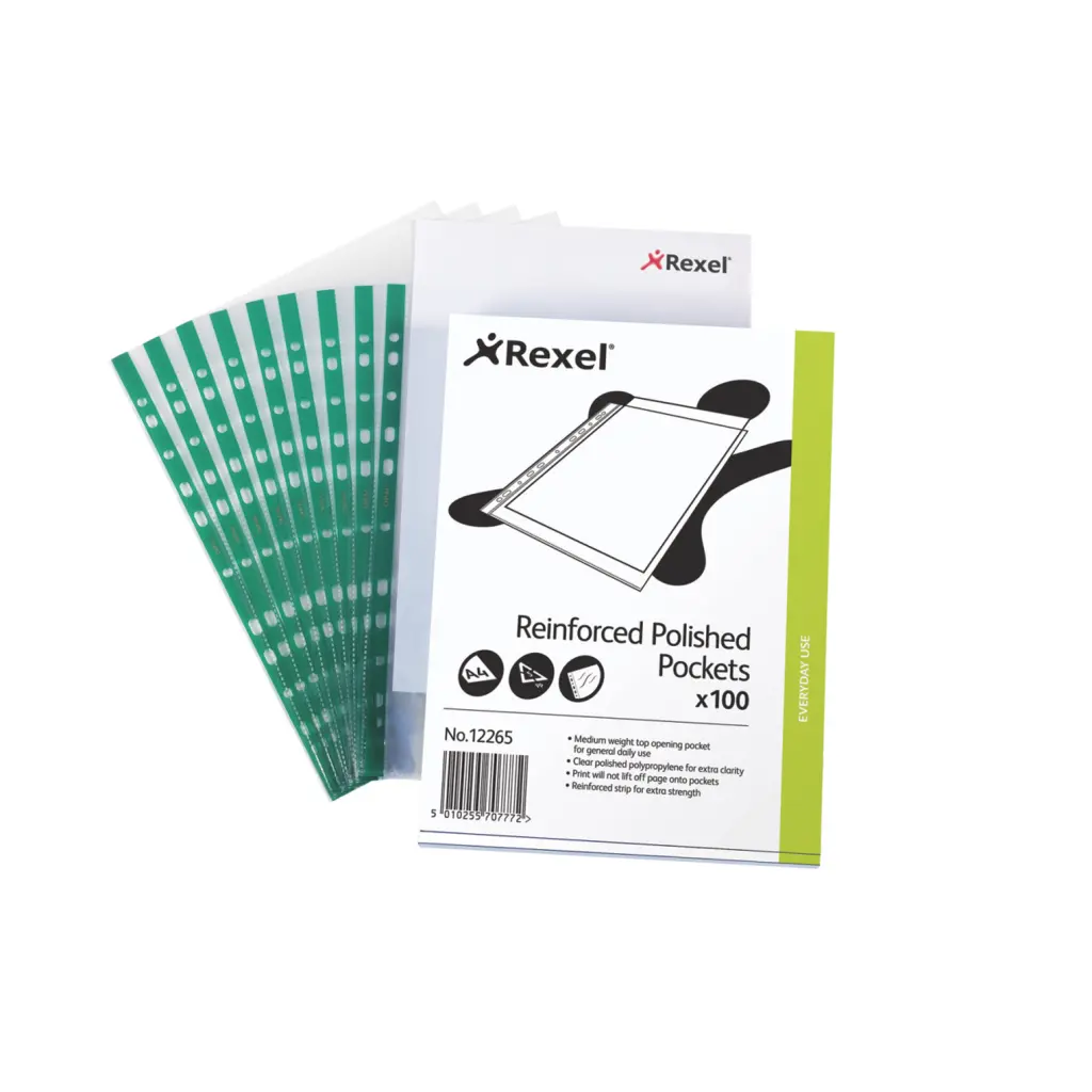Rexel Copy-King Punched Pockets A4 90 Micron (100)