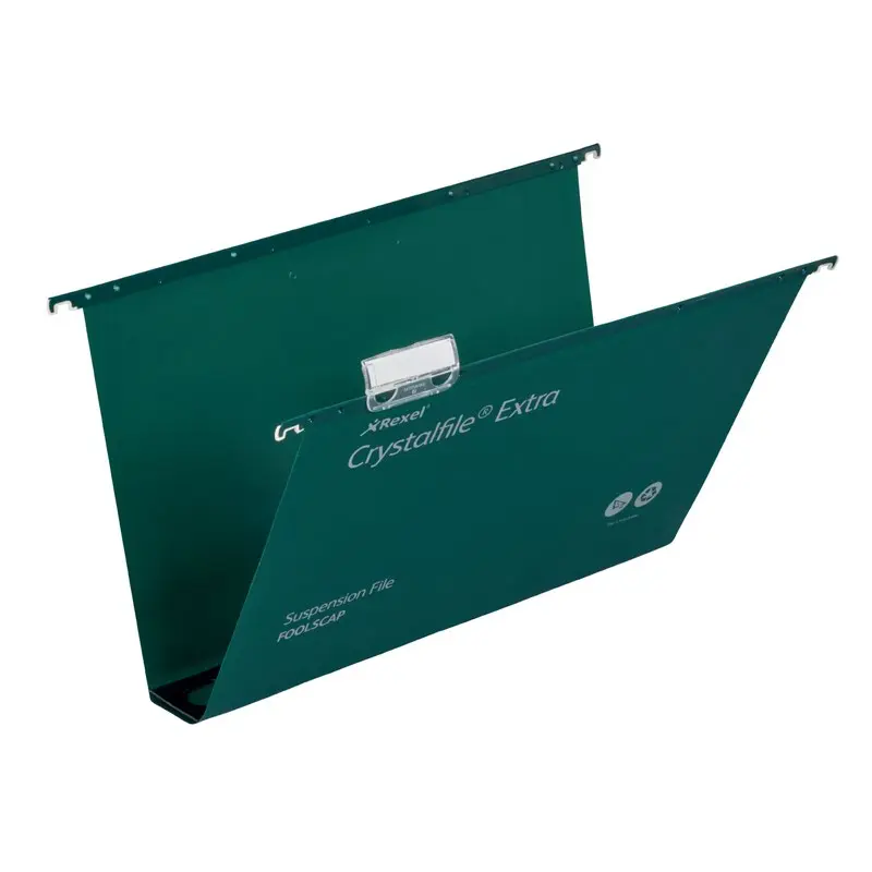 Rexel Crystalfile™ Extra Foolscap Suspension File 50mm Green (25)