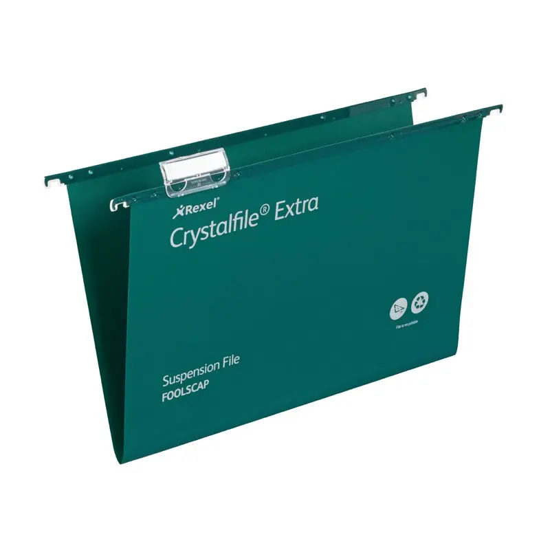 Rexel Crystalfile™ Extra Foolscap Suspension File Green (25)