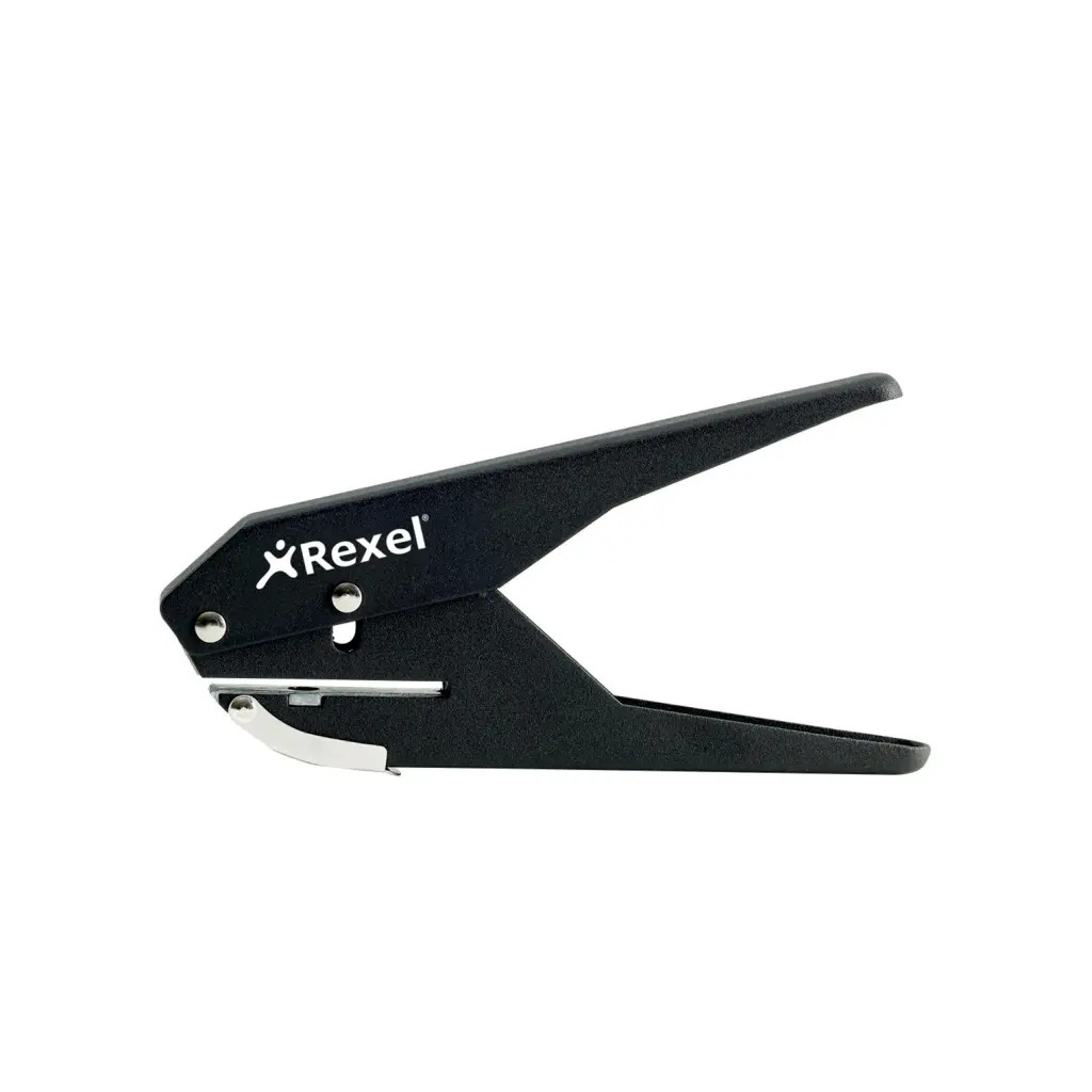 Rexel S120 Single Hole 20 Sheet Plier Punch Black (1)