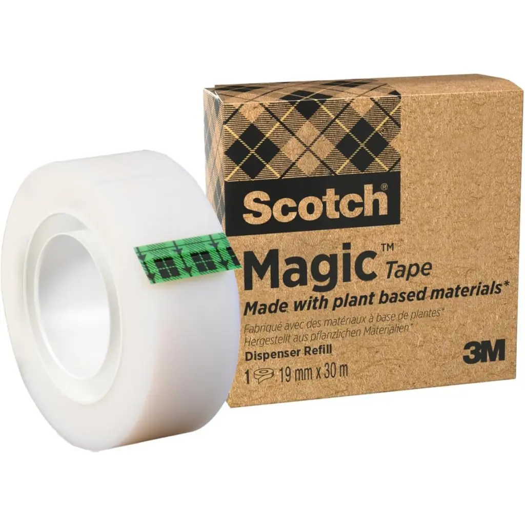 Scotch® Magic™ Tape Made with 66% Plant Based Adhesive 19 mm x 30 m 1 Roll/Pack - WHILE STOCK LASTS