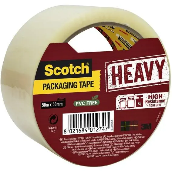 Scotch® Secure Seal Packaging Tape Transparent 50 mm x 50 m 1 Roll/Pack