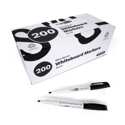 Show-me ReCreate Box of 200 Recycled Whiteboard Markers in Black (formerly Re:Create). Items may be supplied branded as either Show-me or Re:Create. Product quality and specification remain unchanged.
