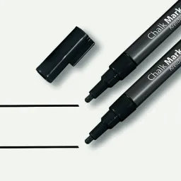 Liquid Chalk Water-Based Marker Black easy wipe 1-2mm bullet tip (2) - GL177