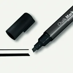 Liquid Chalk Water-Based Marker Black easy wipe 1-5mm chisel tip (1) - GL180