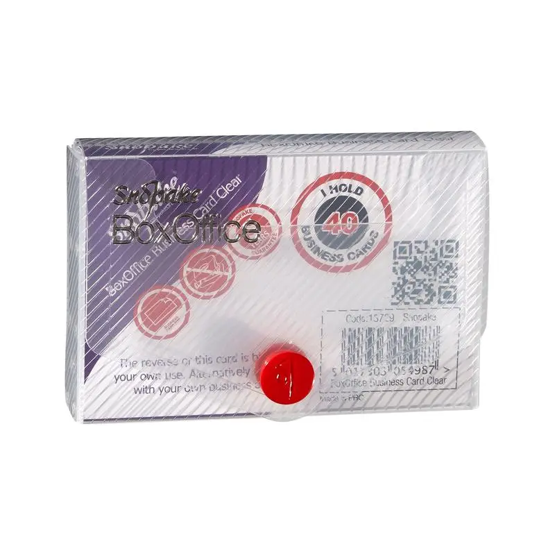 Snopake BoxOffice Business Card Size Clear- 5 Boxes