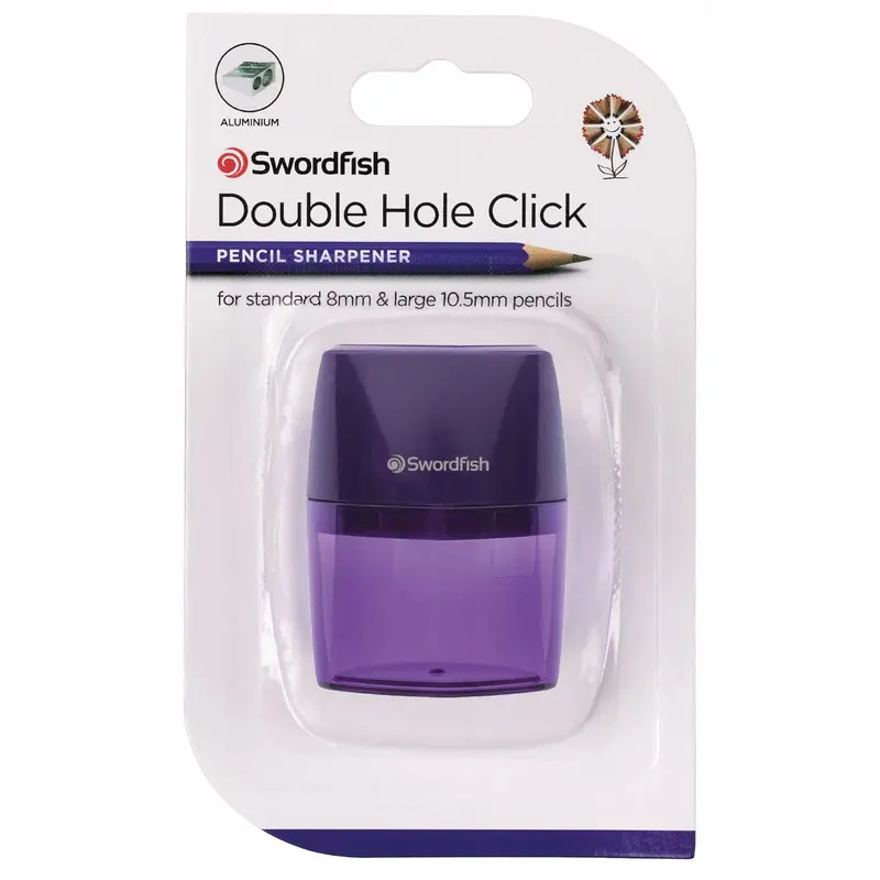 Snopake Double Hole Click Sharpener Blister- 12 Blisters of 1