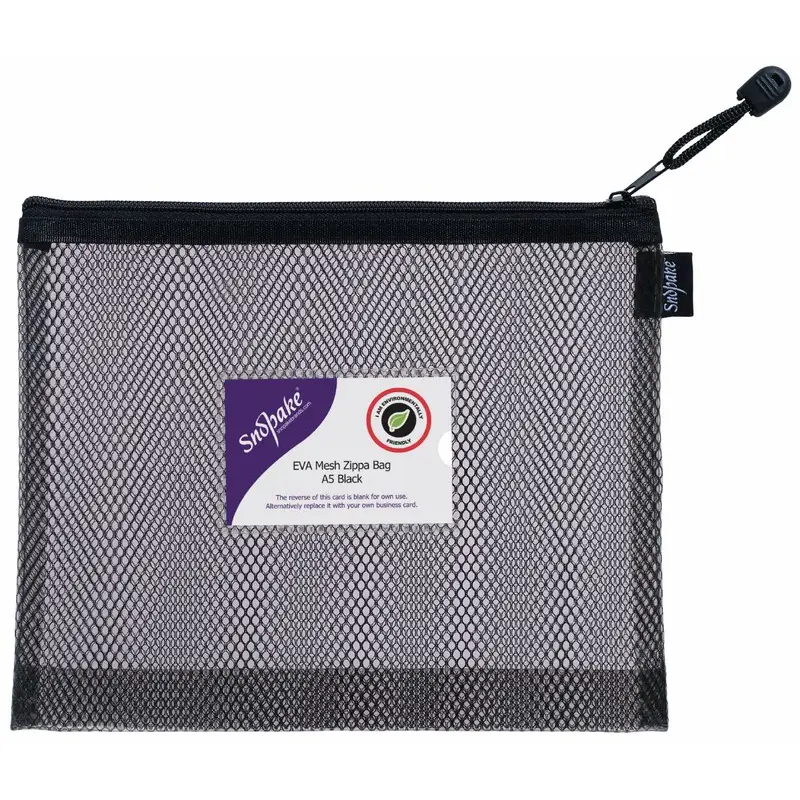 Snopake EVA Black HC Mesh Zippa Bag A5- 3 Bags