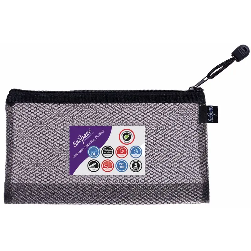 Snopake EVA Black HC Mesh Zippa Bag DL- 3 Bags