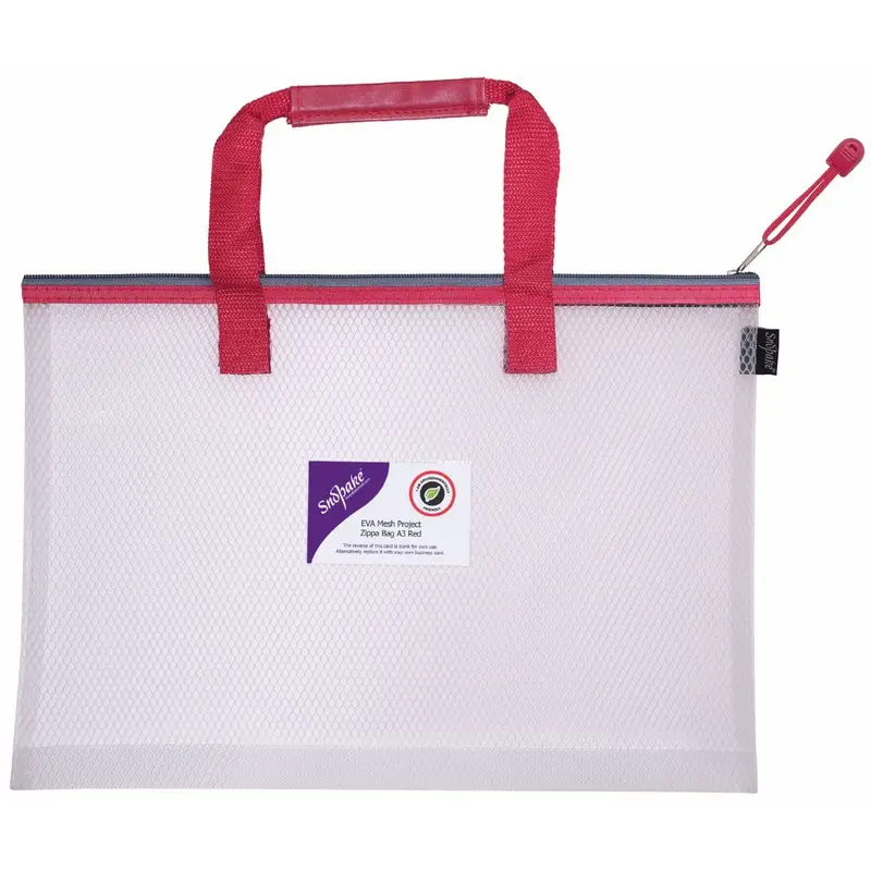 Snopake EVA Mesh HC Project Zippa Bag A3 Red- 1 Bag