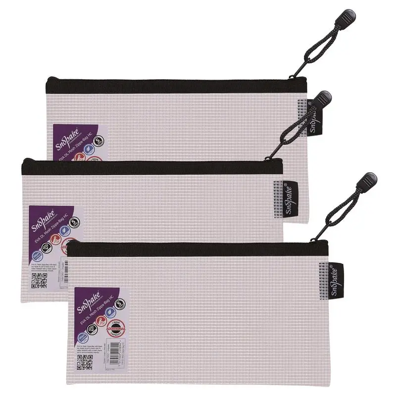 Snopake EVA Mesh HC Zippa Bag DL Black- 3 Bags