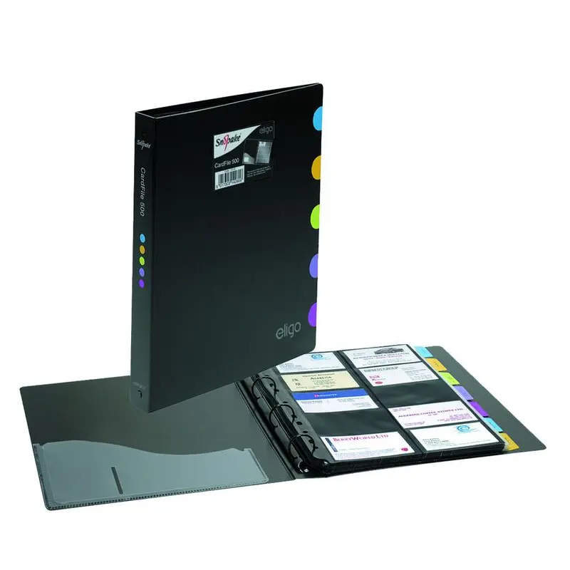 Snopake Eligo Executive CardFile A4 Black- 1 File