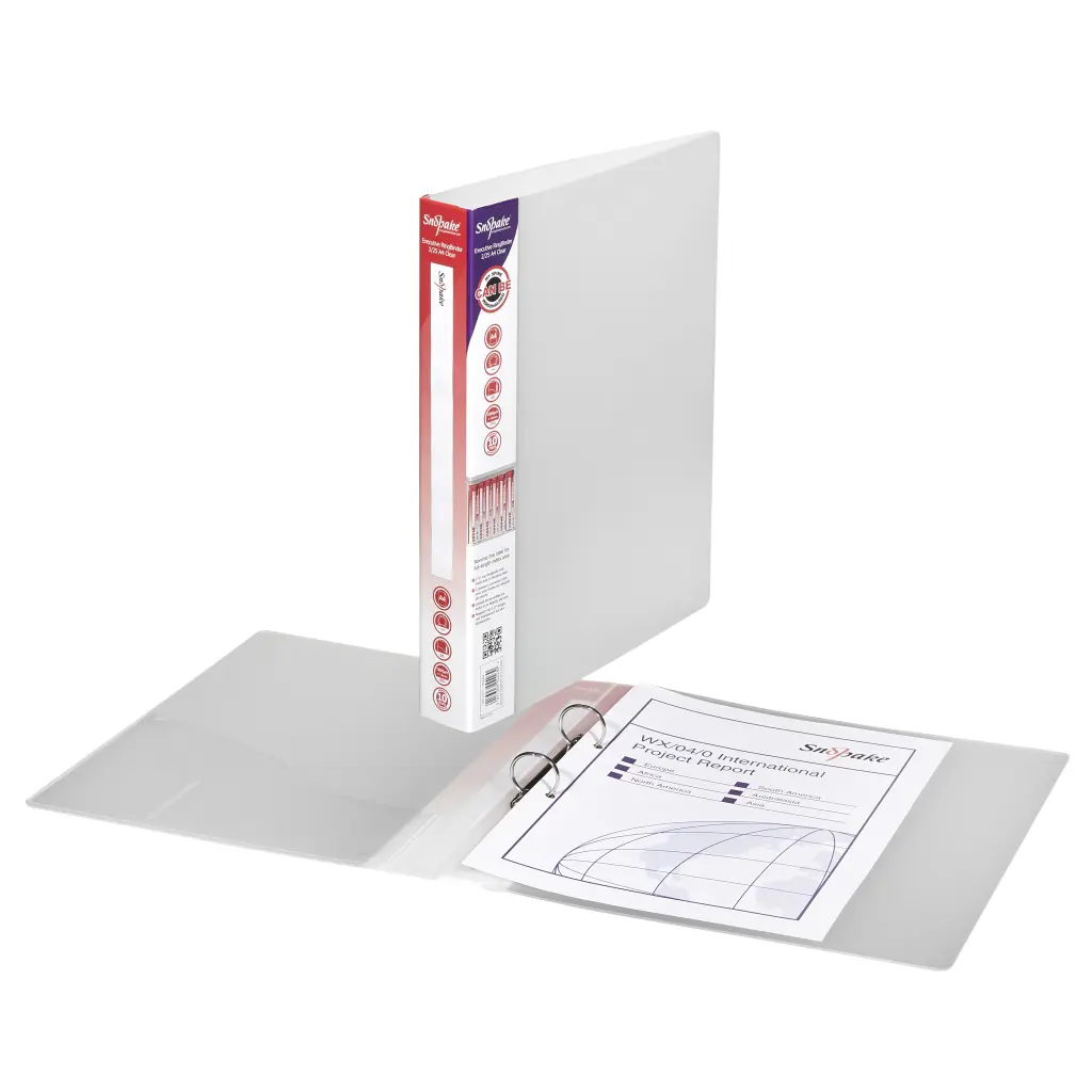 Snopake Executive Ringbinder 2/25 'O' Ring A4 Clear- 10 Binders