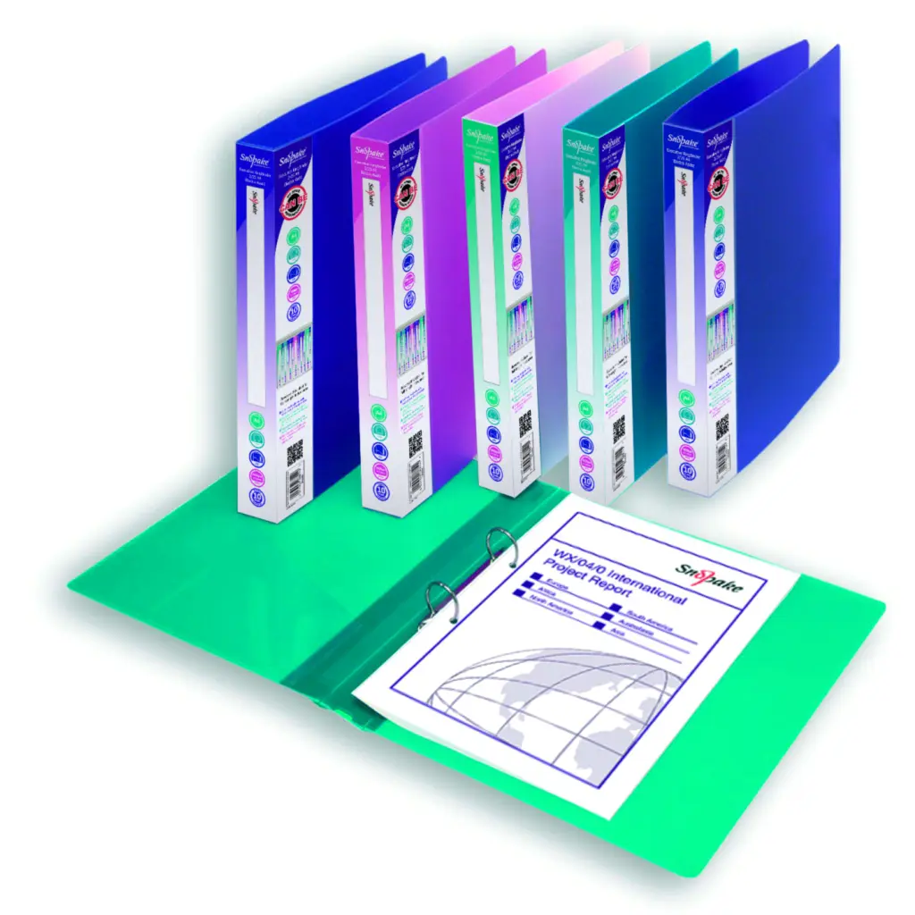 Snopake Executive Ringbinder 2/25 'O' Ring A4 Electra Asstd- 10 Binders