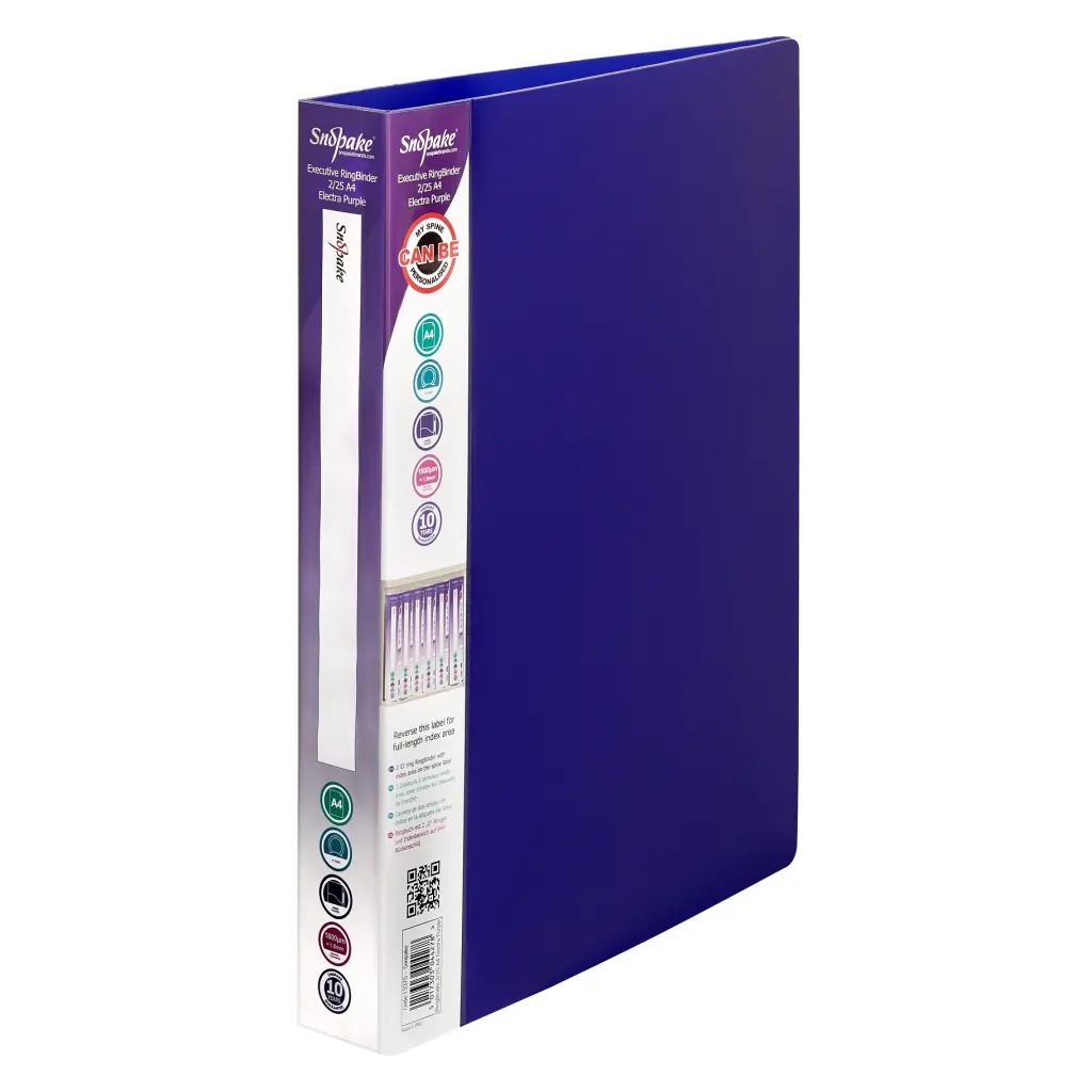 Snopake Executive Ringbinder 2/25 'O' Ring A4 Electra Blue- 10 Binders
