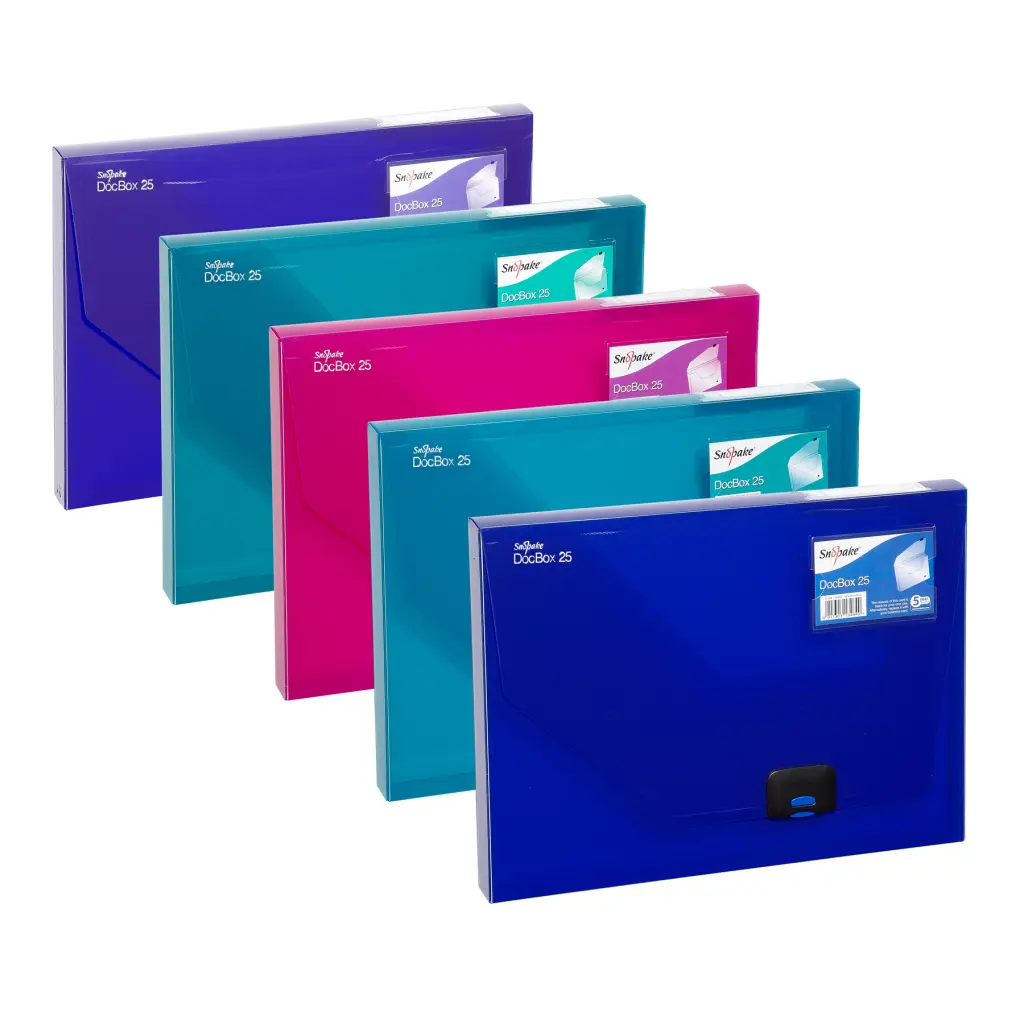 Snopake GRS DocBox 25 A4 Electra Assorted- 5 Boxes