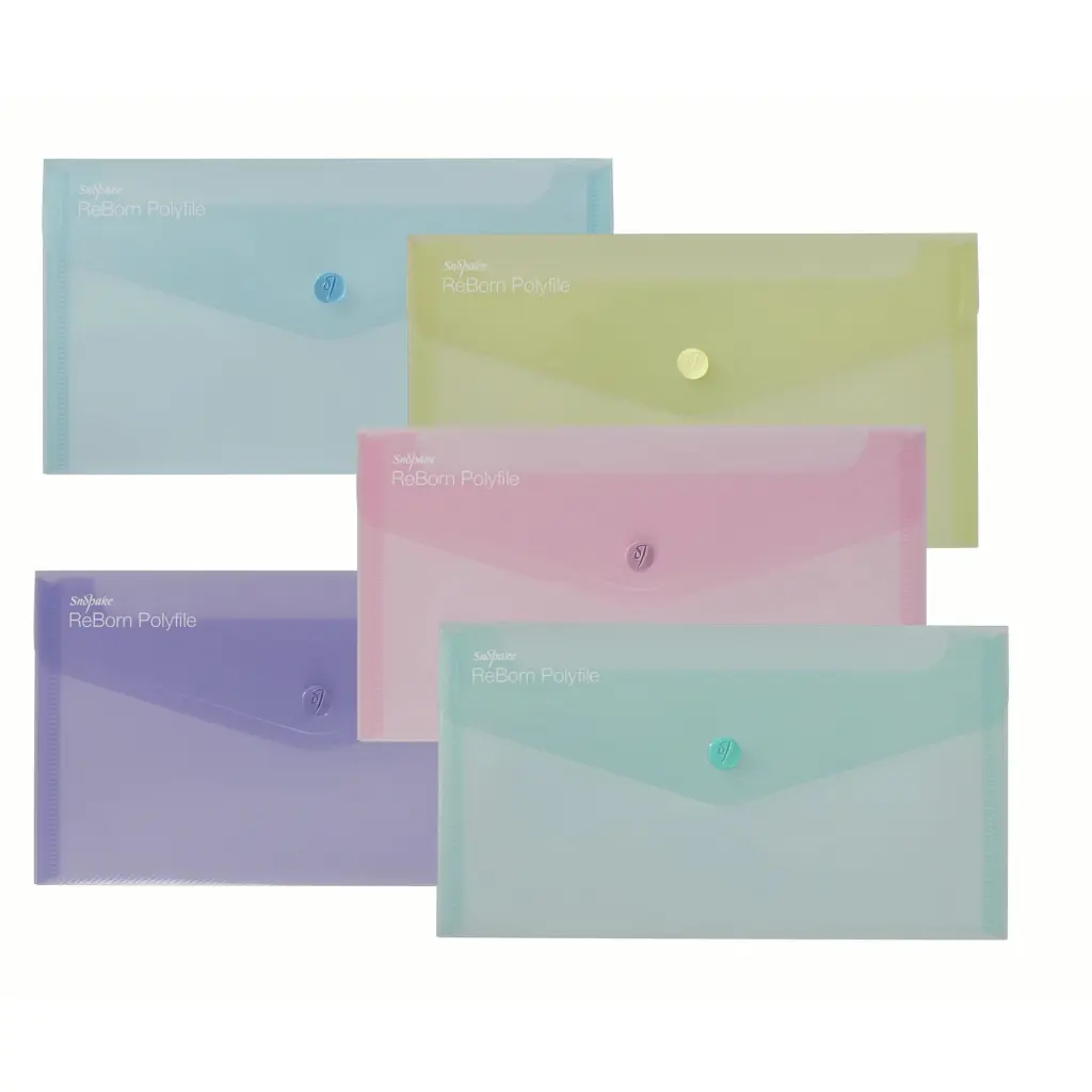 Snopake GRS ReBorn Polyfile DL Pastel Assorted- 5 Files