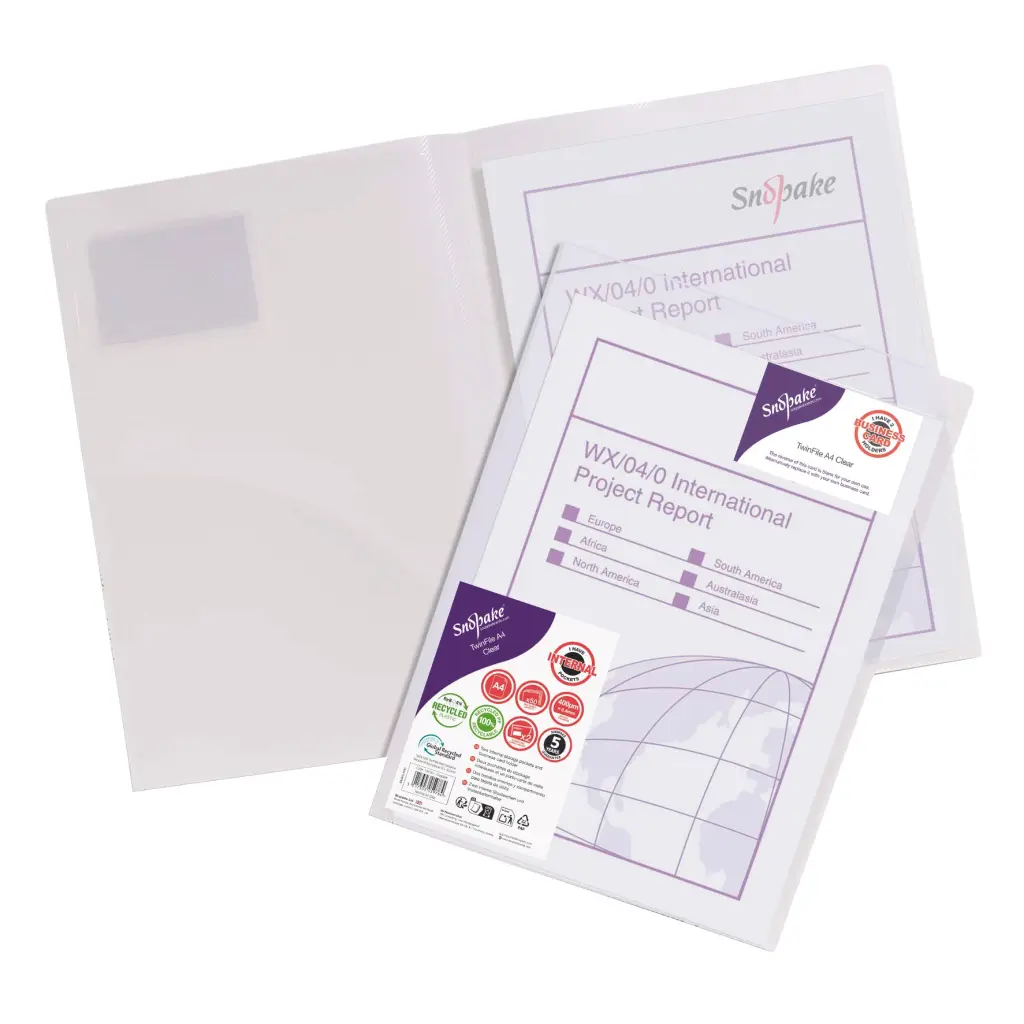 Snopake GRS TwinFile A4 Clear- 5 Files