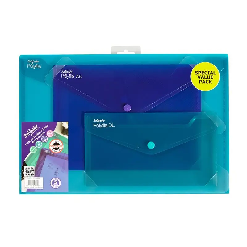 Snopake Landscape Polyfile Pack - 3 Pack - 5 Files
