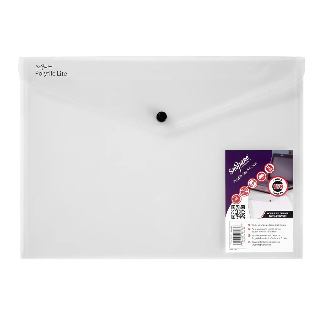 Snopake Lite Polyfile A4 Clear- 5 Files