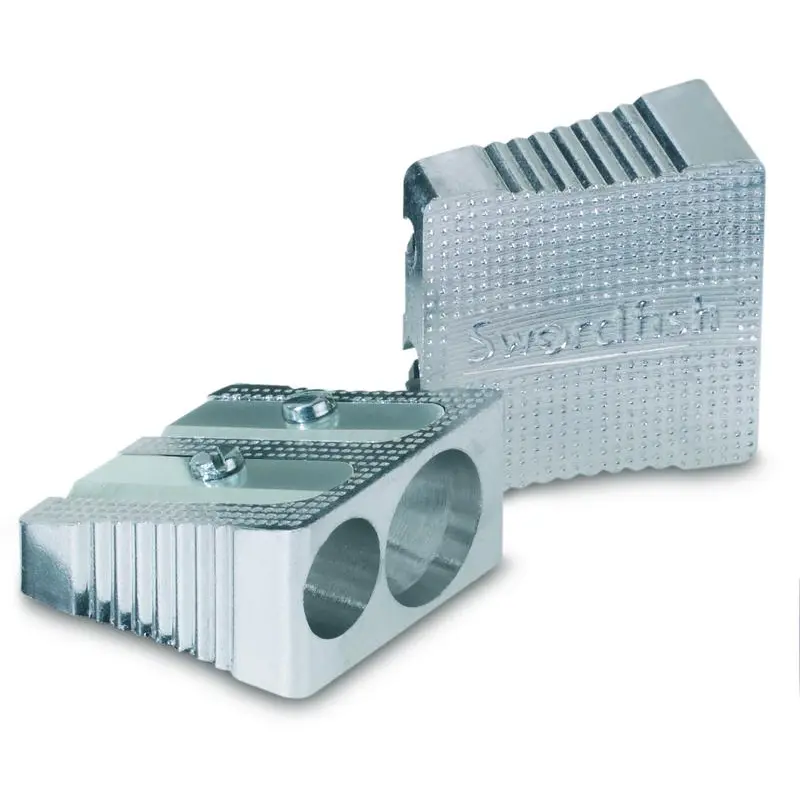 Snopake Metal Wedge Double Sharpener Box - Silver- 1 Box of 20