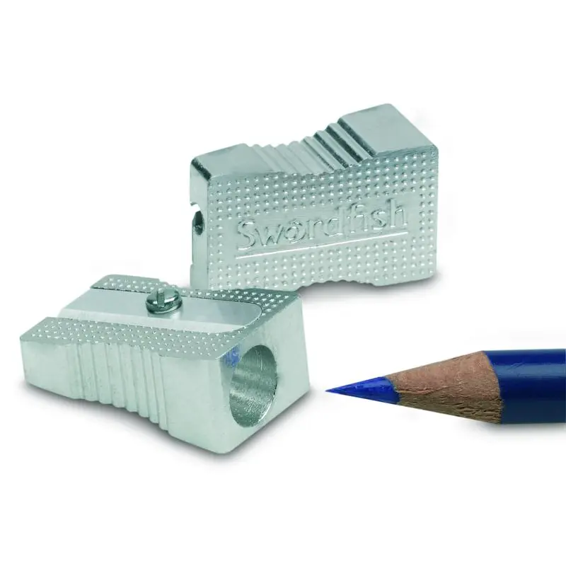 Snopake Metal Wedge Single Sharpener Box - Silver- 1 Box of 20
