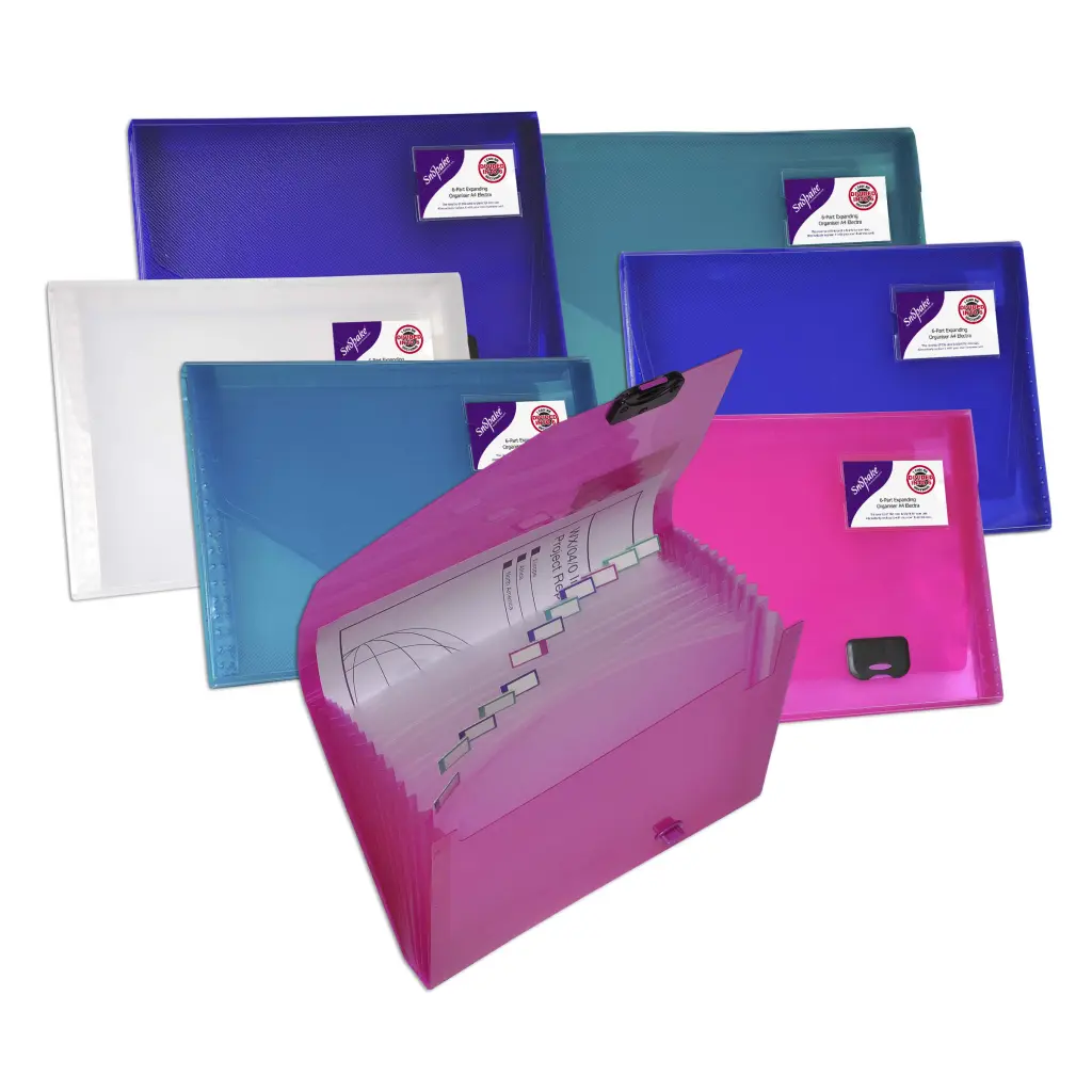Snopake Organiser 6 part A4 Electra Assorted- 10 Organisers