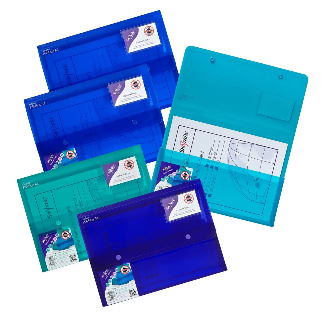 Snopake PolyPlus A4 Electra Assorted- 5 Files