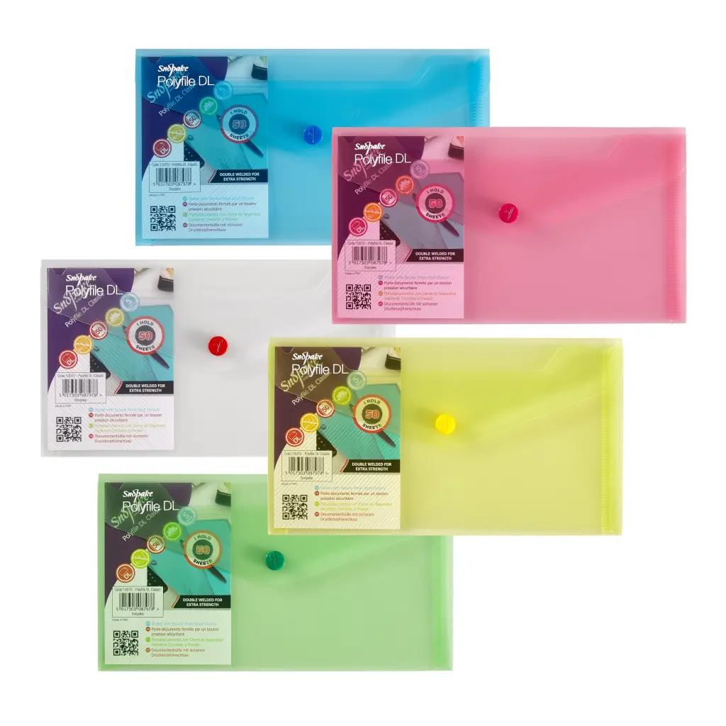 Snopake Polyfile DL Classic Assorted- 5 Files