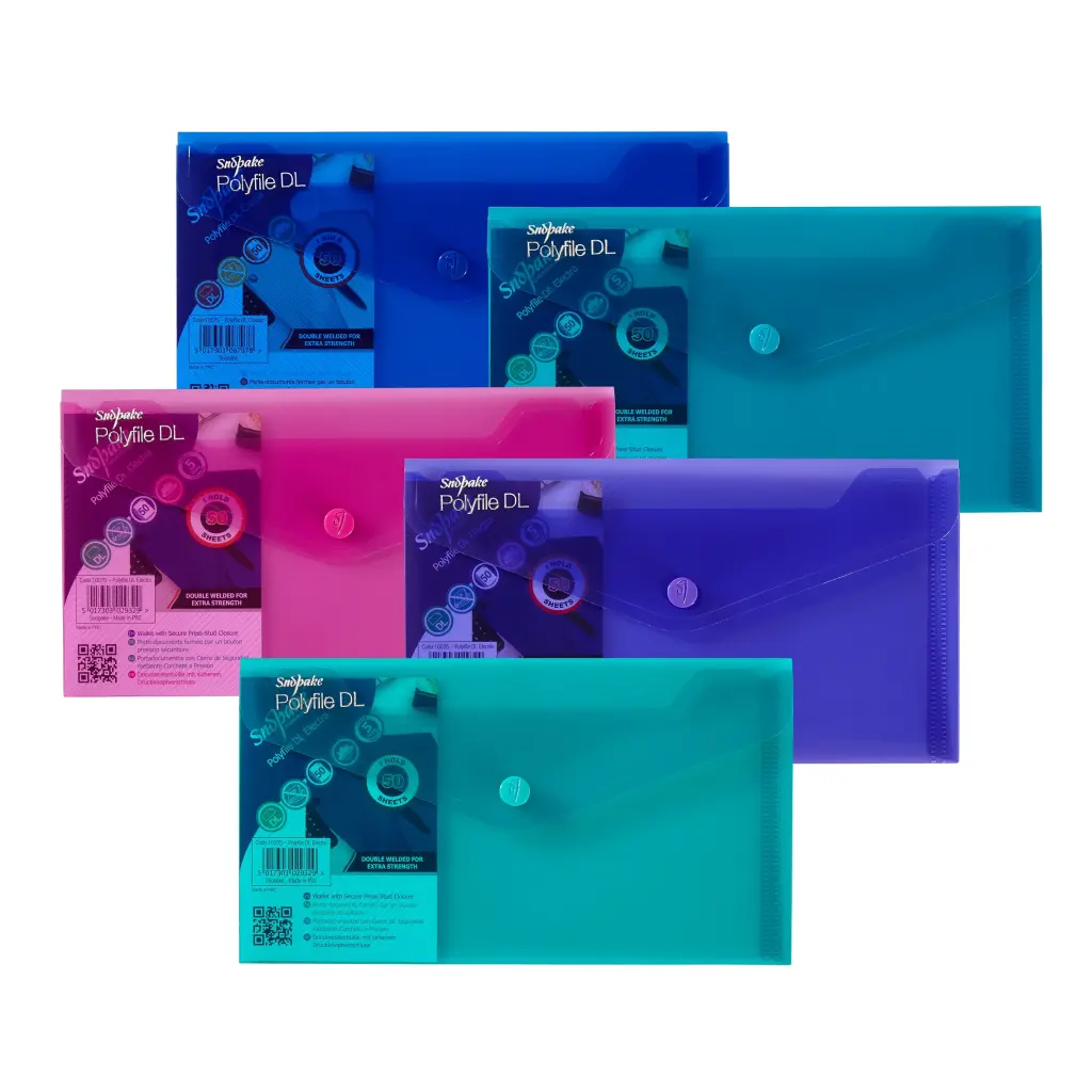 Snopake Polyfile DL Electra Assorted- 5 Files