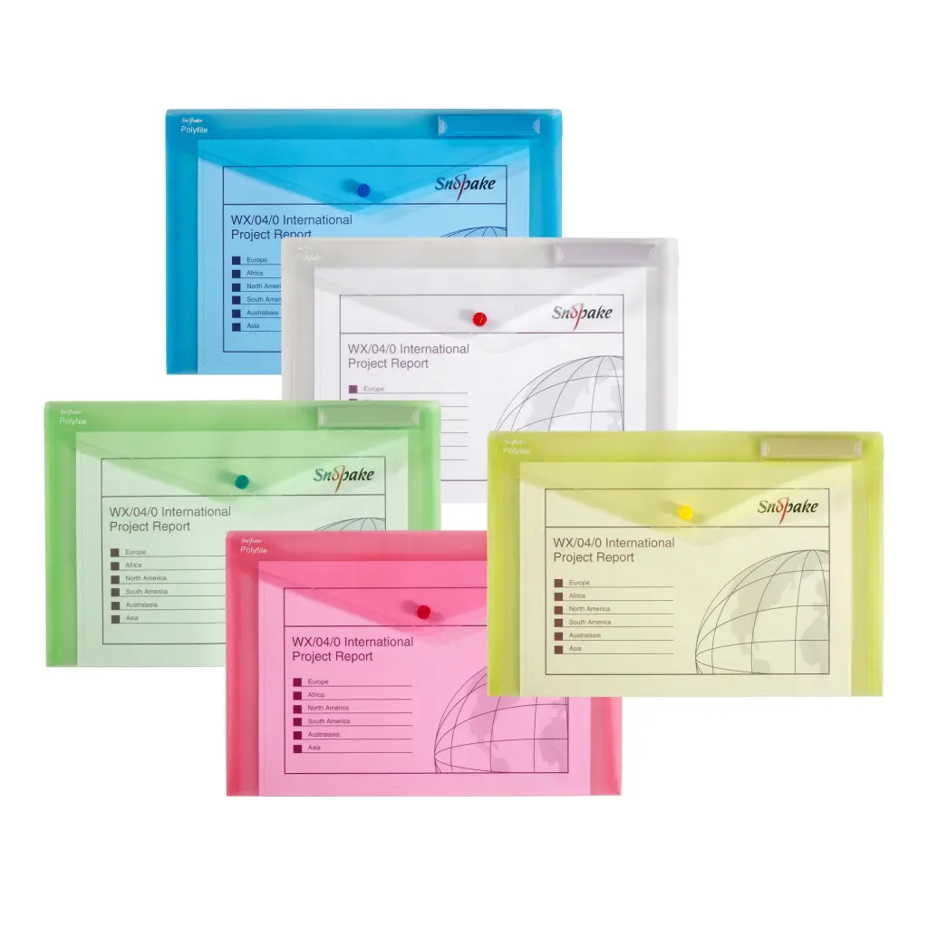 Snopake Polyfile Foolscap Classic  Assorted- 5 Files