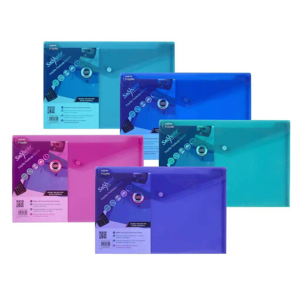 Snopake Polyfile Foolscap Electra Assorted - 5 Files