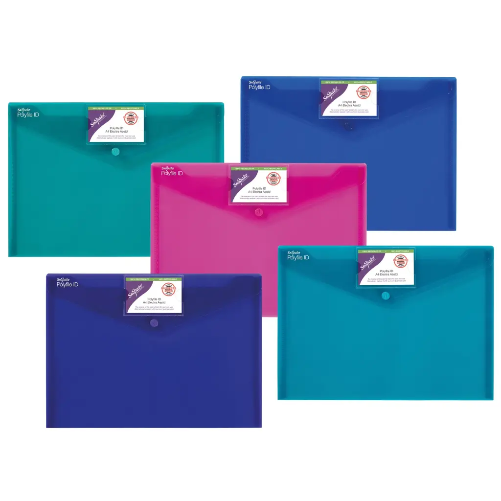 Snopake Polyfile ID A4 Electra Assorted- 5 Files