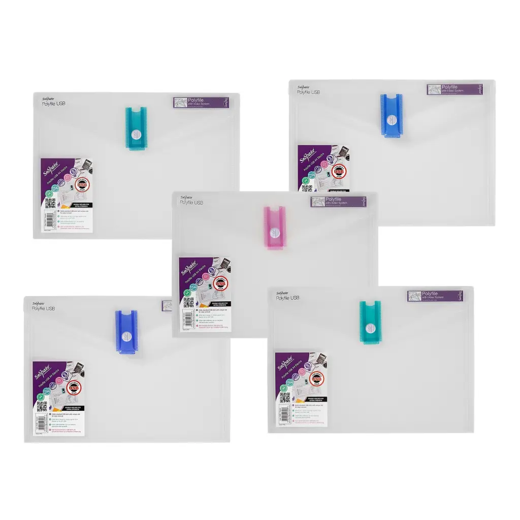 Snopake Polyfile USB A4  Electra Asstd- 5 Files