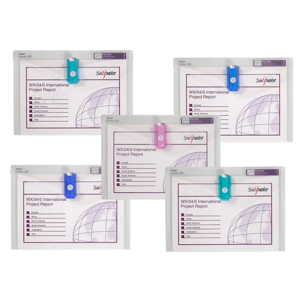 Snopake Polyfile USB Foolscap Electra Asstd- 5 Files