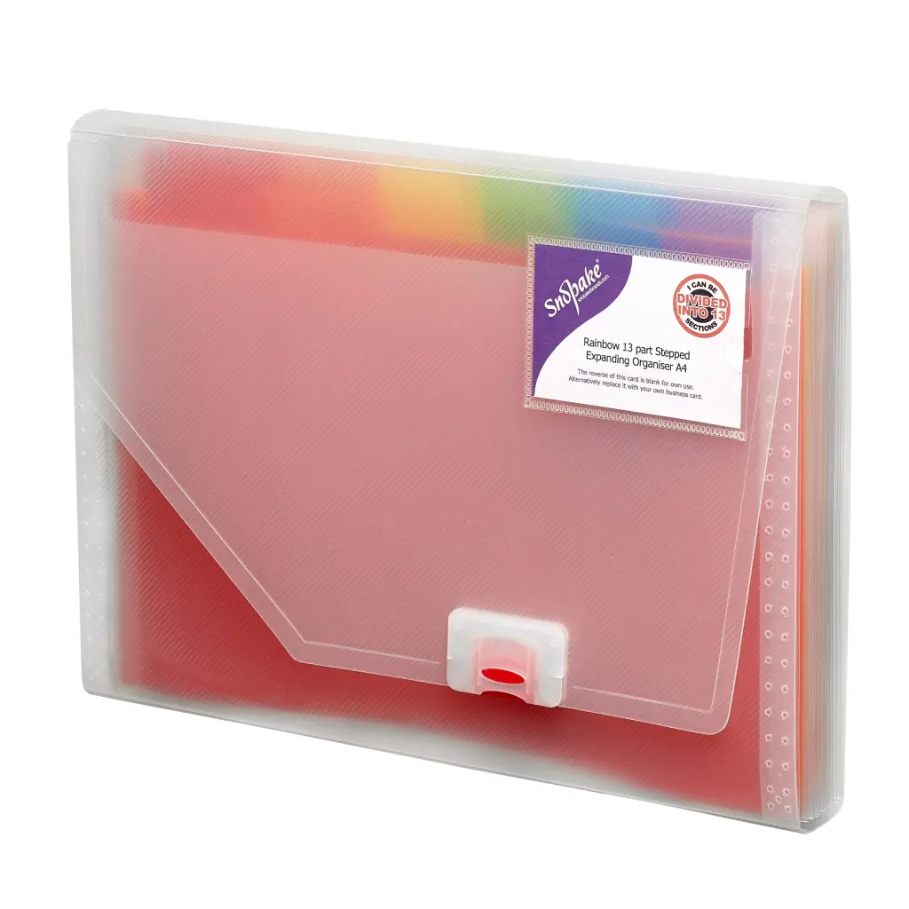 Snopake Rainbow 13 part Stepped Expanding Organiser A4- 1 Organiser