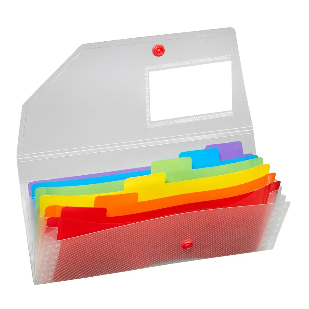 Snopake Rainbow 6 part Expanding Organiser DL- 1 Organiser