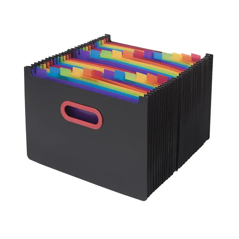 Snopake Rainbow & Black 24 part Desk Expander A4- 1 Organiser