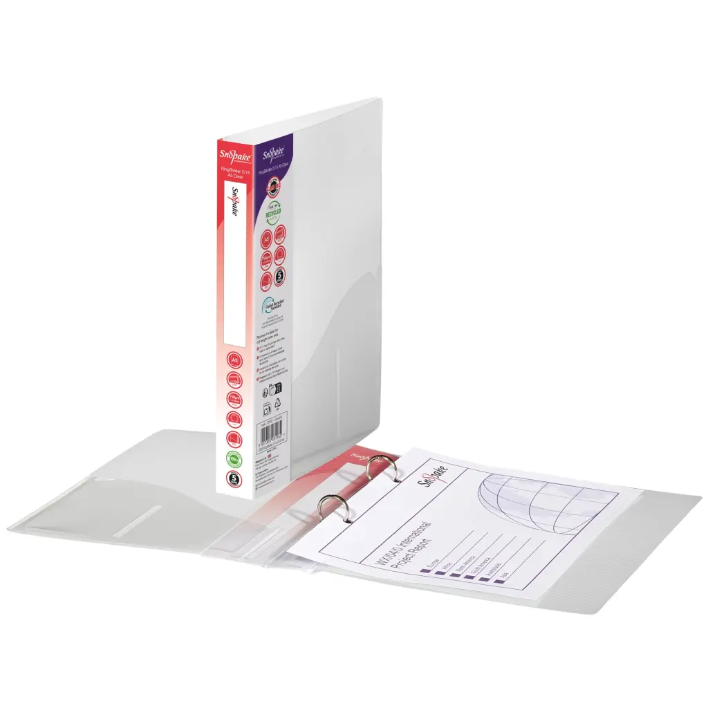 Snopake RingBinder 2/15 'O' Ring A5 Clear- 10 Binders