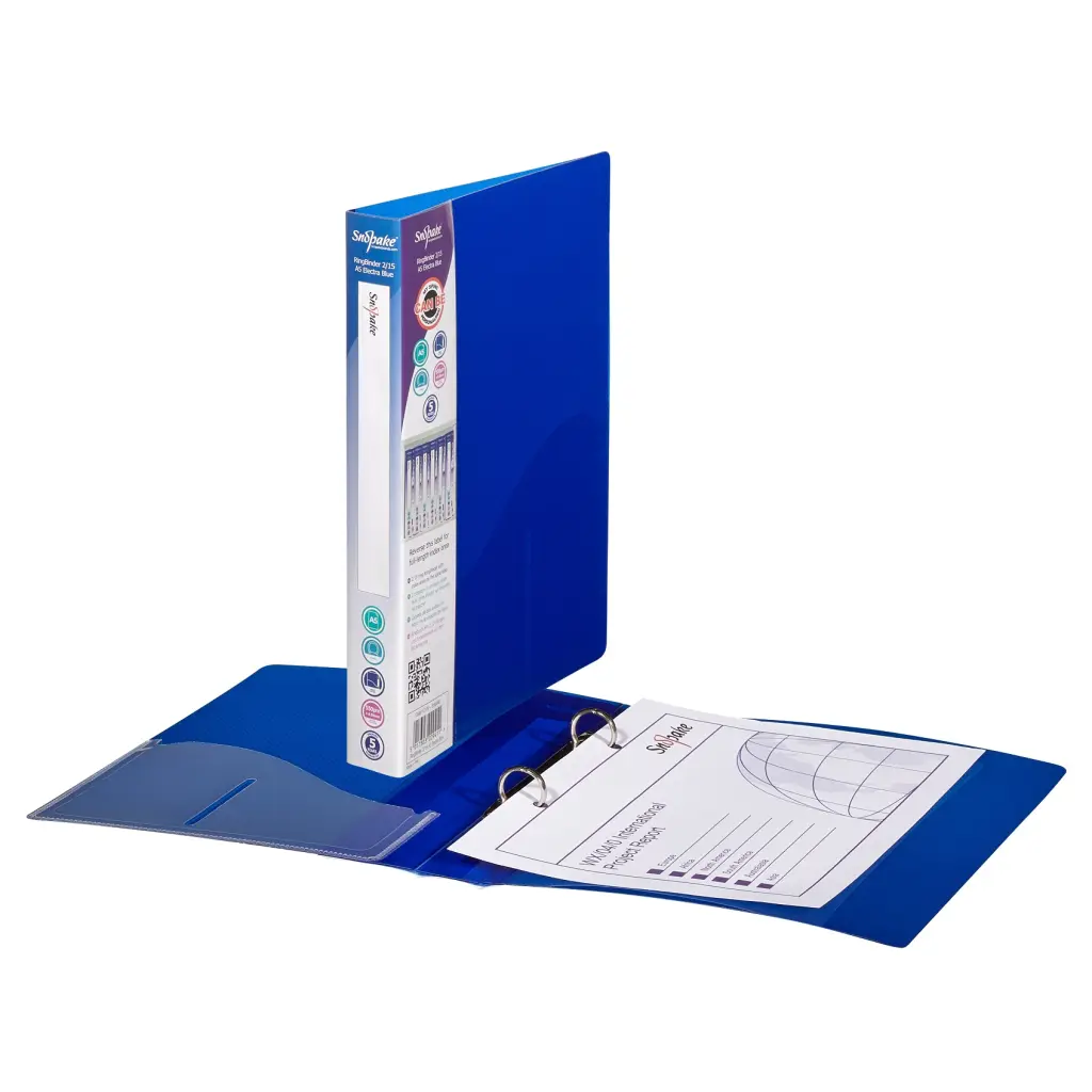 Snopake RingBinder 2/15 'O' Ring A5 Electra Blue- 10 Binders