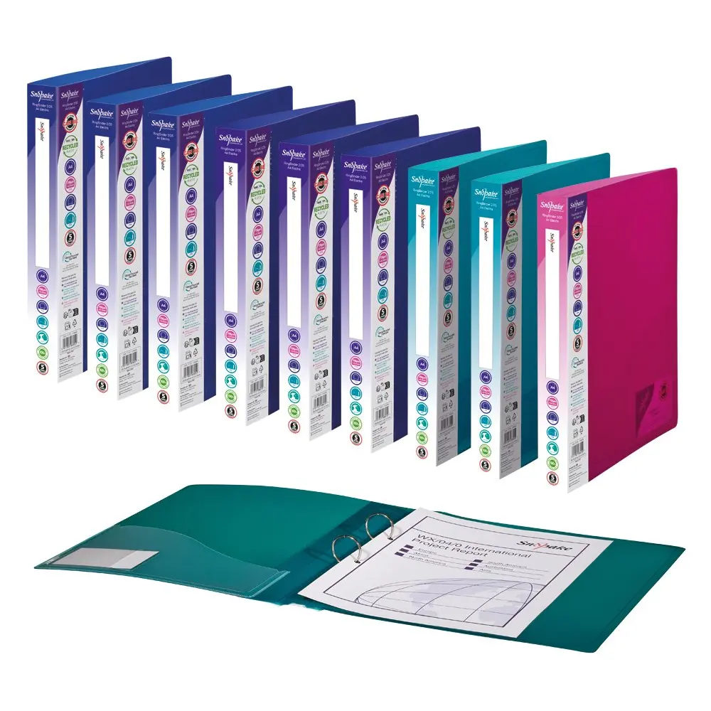 Snopake RingBinder 2/25 'O' Ring A4 Electra Assorted- 10 Binders