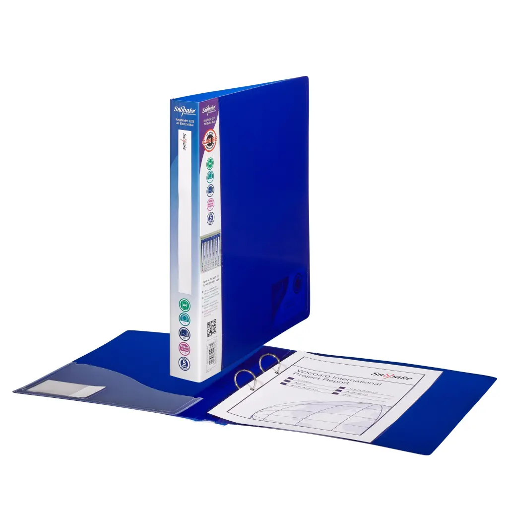 Snopake RingBinder 2/25 'O' Ring A4 Electra Blue- 10 Binders