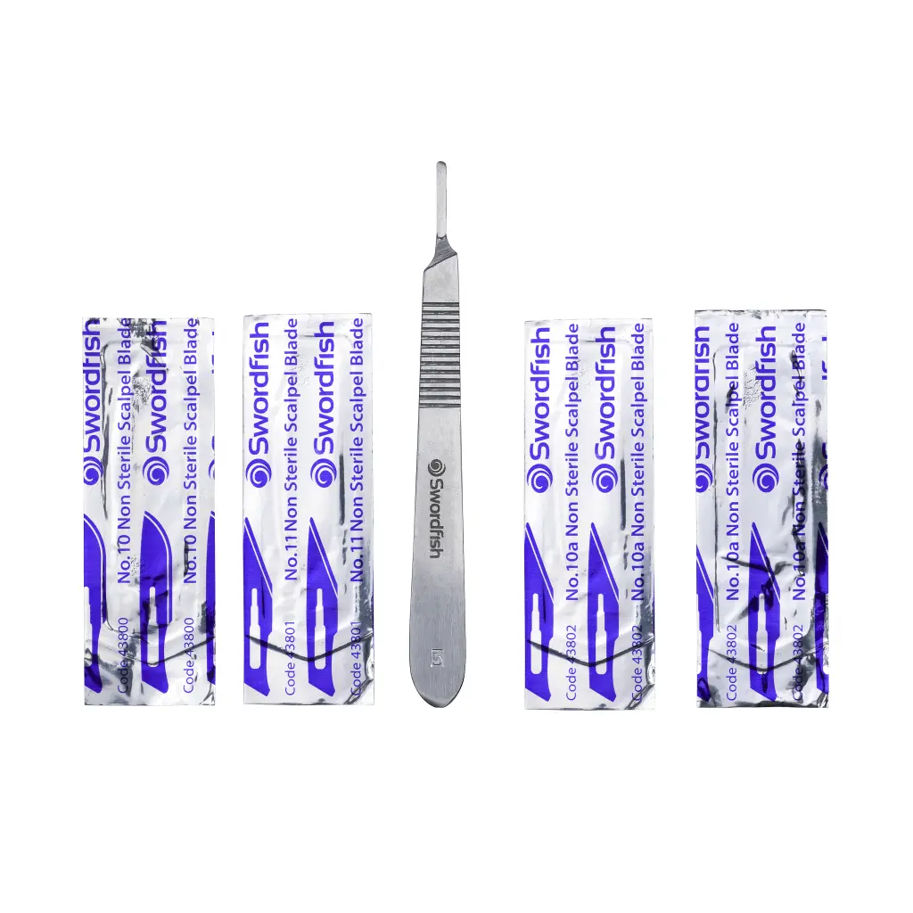 Snopake Scalpel No.3 metal with 4 Blades Blister- 1 Pack of 10 B/Cards