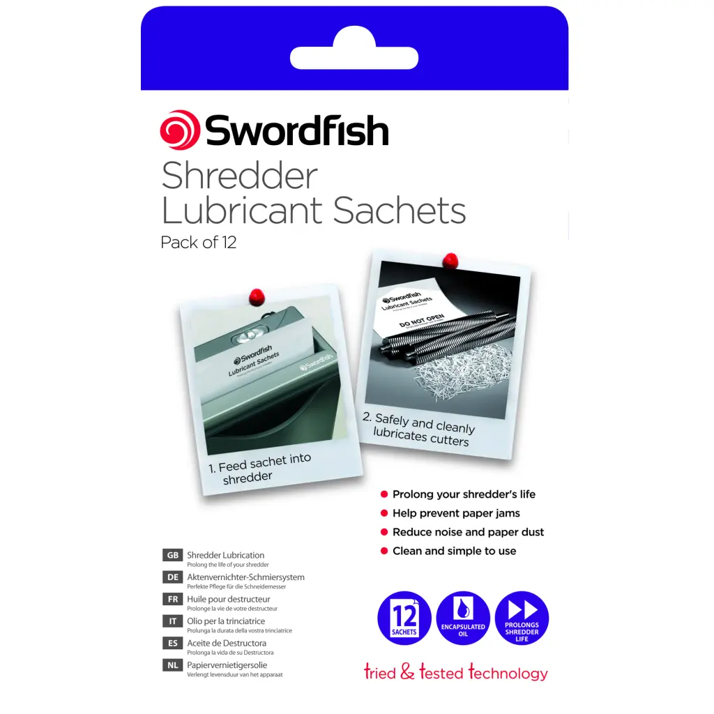 Snopake Shredder Lubricant Sachets- 10 Packs of 12 Sachets