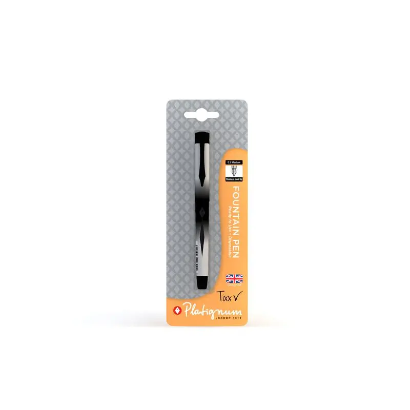 Snopake Tixx Fountain Pen Black - Pack of 1- 12 Blisters 