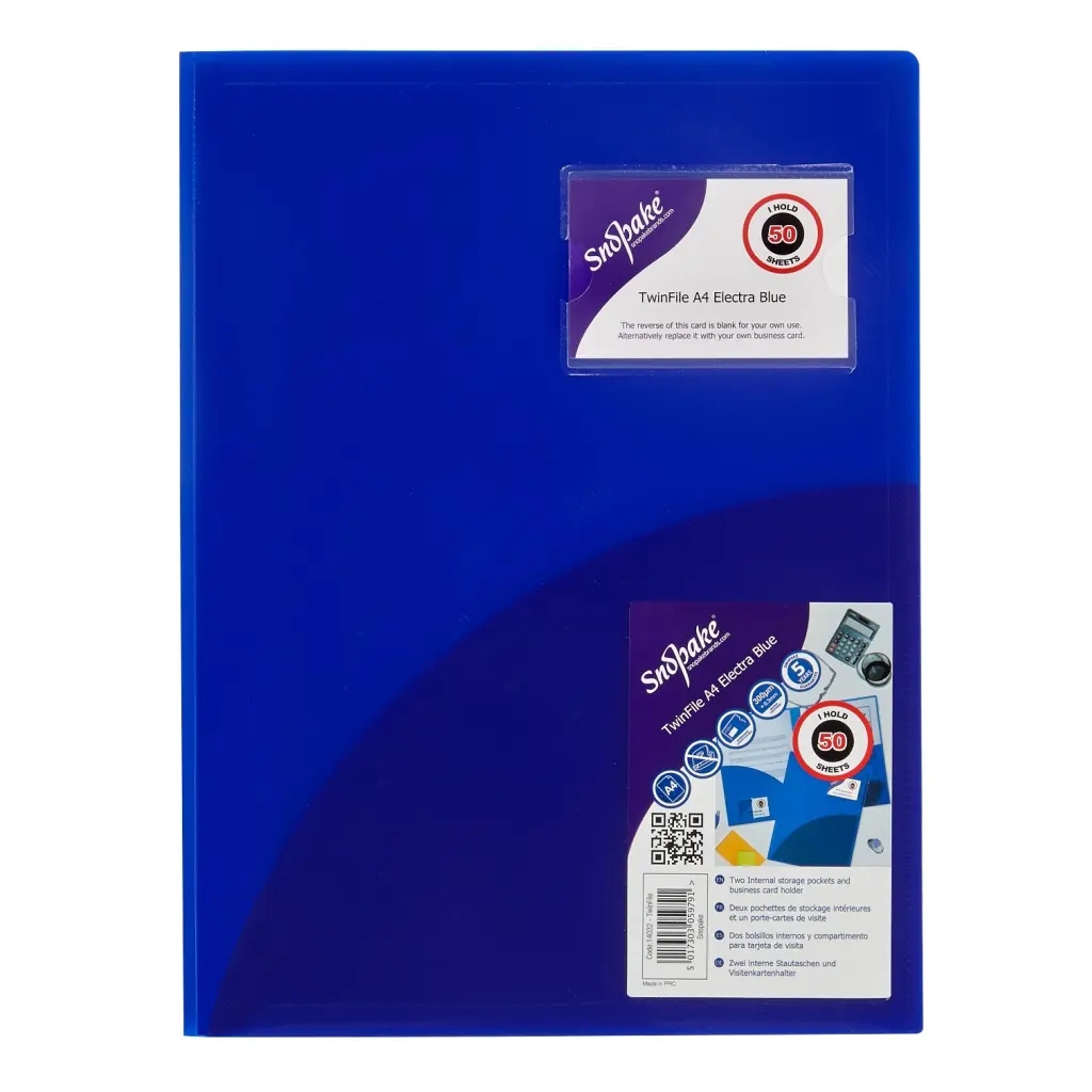 Snopake TwinFile A4 Electra Blue- 5 Files