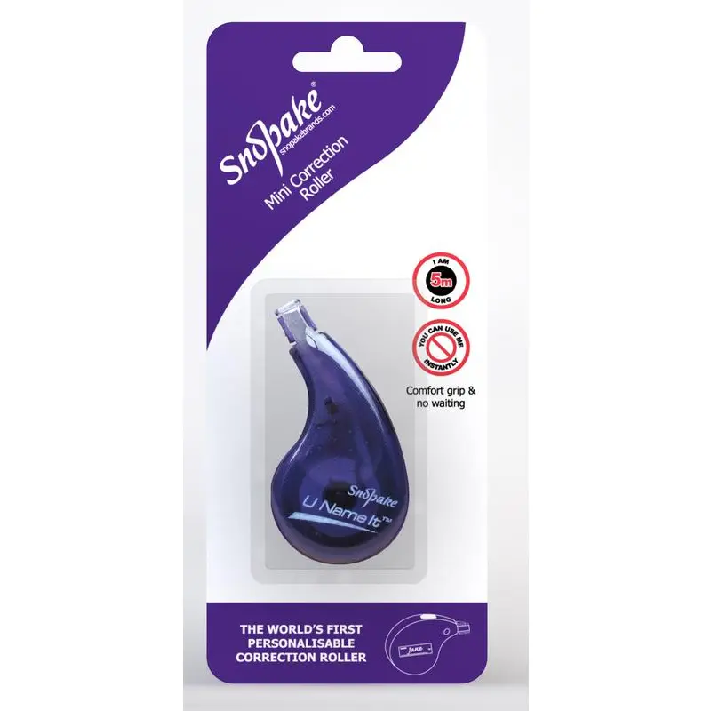 Snopake U Name it mini Correction Roller Blistercard- 10 B/Cards