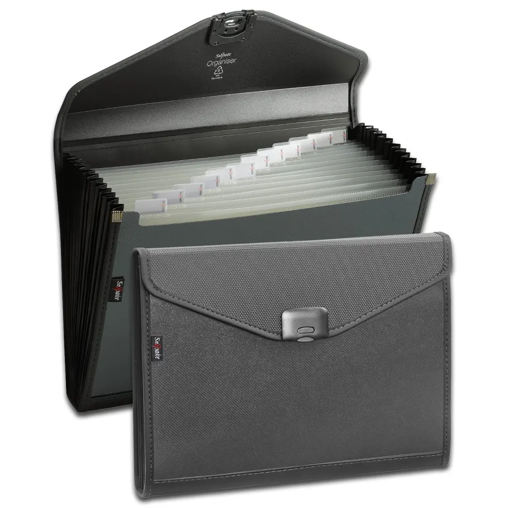 Snopake Zeon Organiser 13 part A4 Charcoal- 1 Organiser